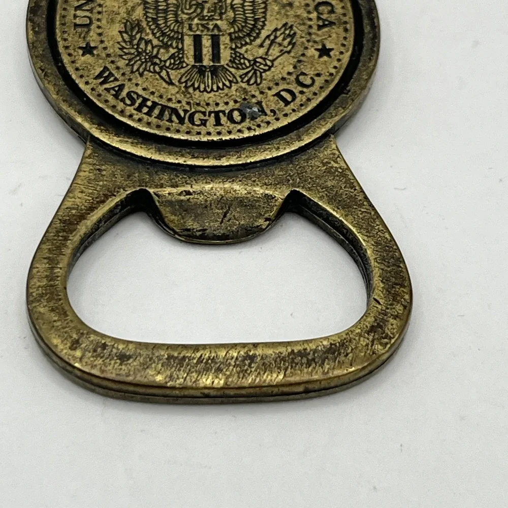 Vintage Washington DC USA Bottle Opener Keychain Brass Tone Souvenir Collectible